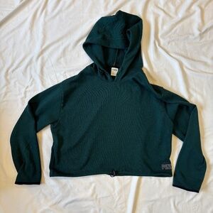 PINK Victoria’s Secret Green Cropped Hoodie Women’s XL Long Sleeve